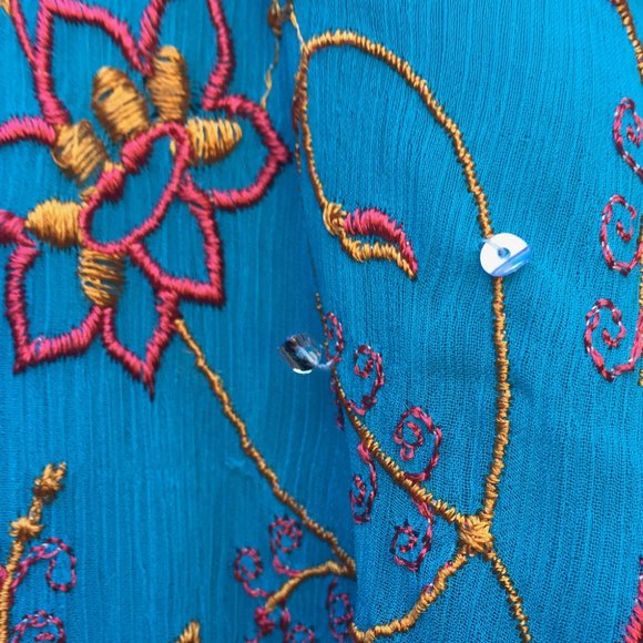 Turquoise Embroidered Shalwar Kameez 2-Piece Set - Picture 8 of 8